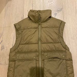 Zara olive green quilted vest